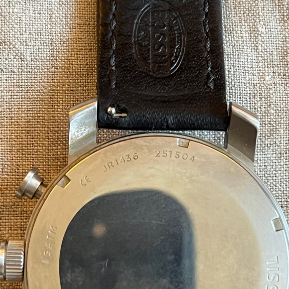 Fossil - Nate Chronograph Black Leather Watch